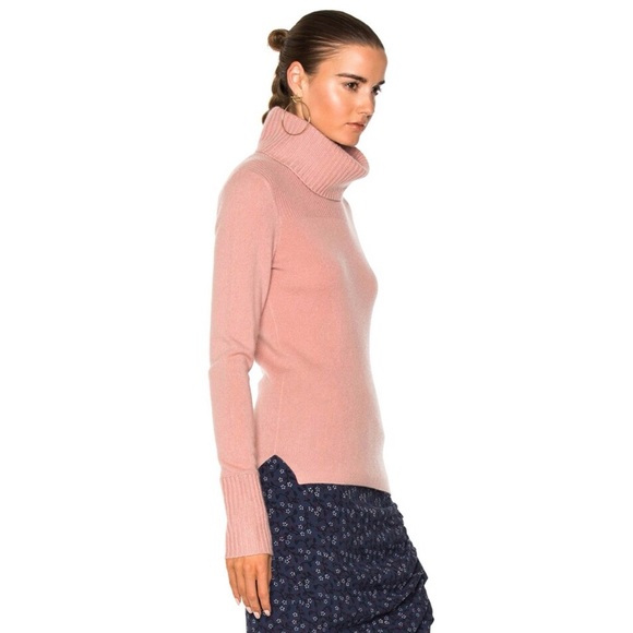 Veronica Beard Asa Cashmere Sweater Turtleneck Pink Blush Size Medium - Picture 2 of 16